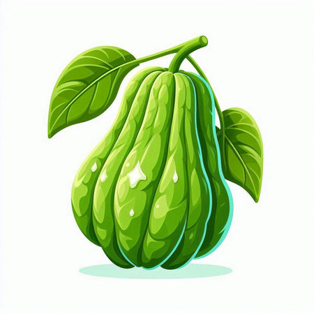 Chayote isolated on white background. Vector illustration. Eps 10.のイラスト素材