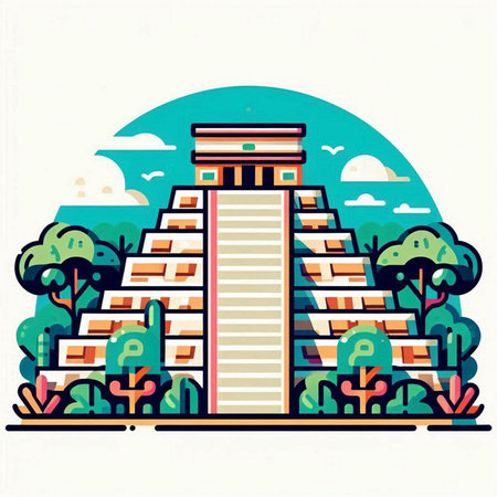 Korean traditional architecture. Vector illustration of a building in Korea.のイラスト素材