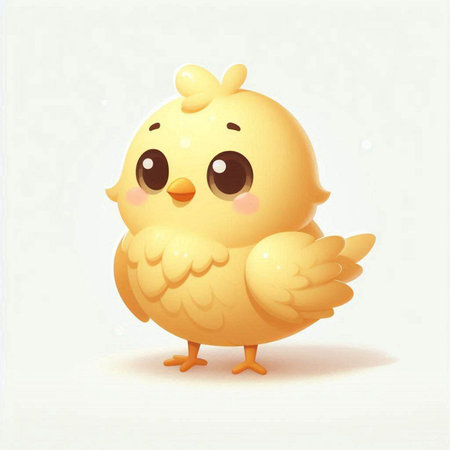 Illustration of a cute baby chicken isolated on a white background.のイラスト素材