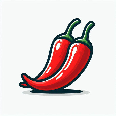 Red hot chili pepper isolated on a white background. Vector illustration.のイラスト素材