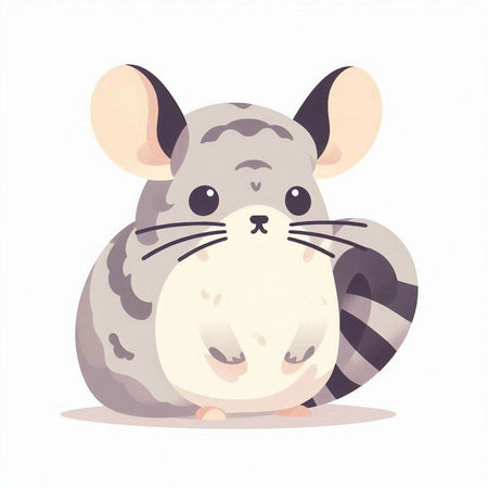 Cute mouse. Vector illustration. Isolated on white background.のイラスト素材