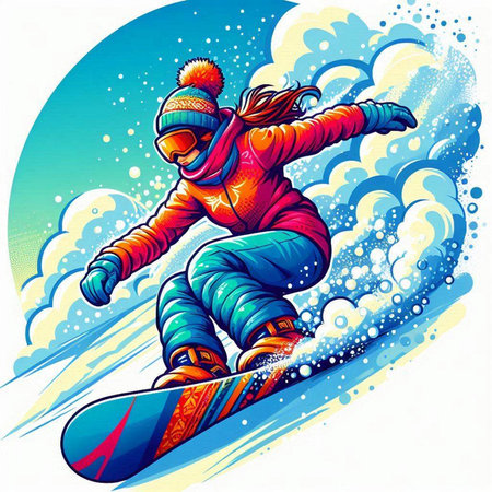 Snowboarder. Vector illustration for your design. EPS 10.のイラスト素材