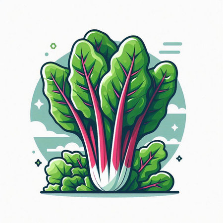 Chard icon. Vector illustration of chard in flat style.のイラスト素材