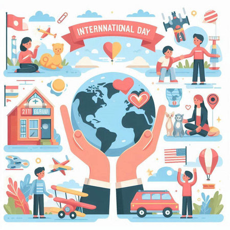 International Day of Persons with Disabilities concept. Flat design vector illustration.のイラスト素材