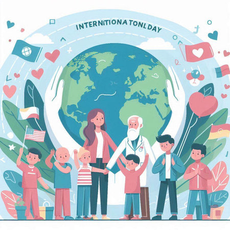 International Day of Older Persons. World Health Day Vector Illustration.のイラスト素材