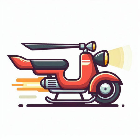 Vintage scooter icon. Motorcycle symbol. Vector illustration.のイラスト素材