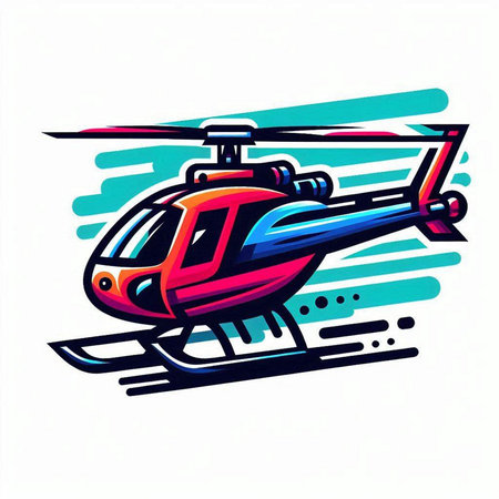 Helicopter vector illustration. Isolated on a white background.のイラスト素材