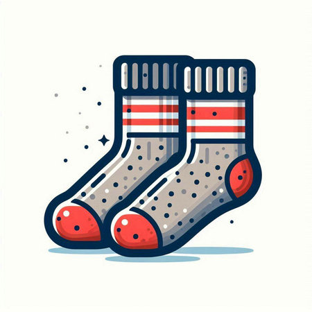 Vector illustration of a pair of socks in the colors of the American flagのイラスト素材