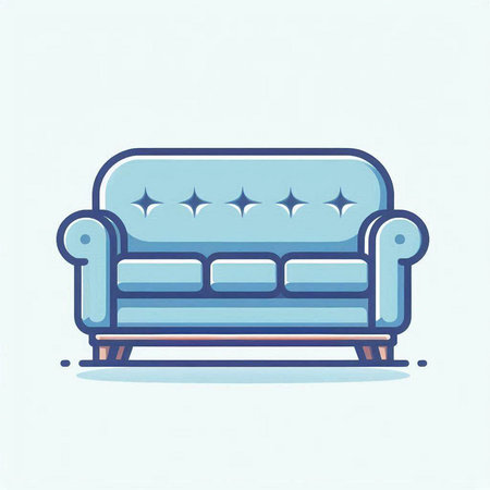 Sofa in flat style. Vector illustration of a sofa.のイラスト素材
