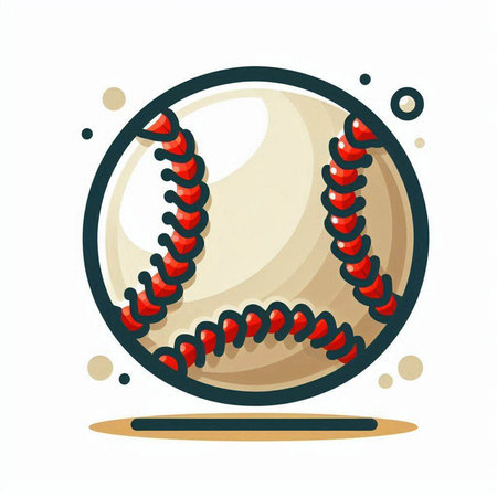 Baseball ball icon. Vector illustration isolated on a white background.のイラスト素材