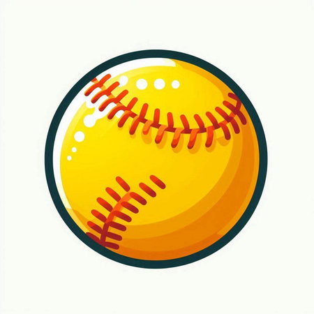 Vector illustration of a baseball on a white background. Cartoon style.のイラスト素材