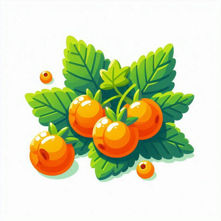 Ripe tomatoes with green leaves on a white background. Vector illustration.のイラスト素材
