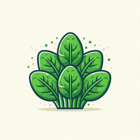 Spinach icon. Vector illustration. Isolated on white background.のイラスト素材
