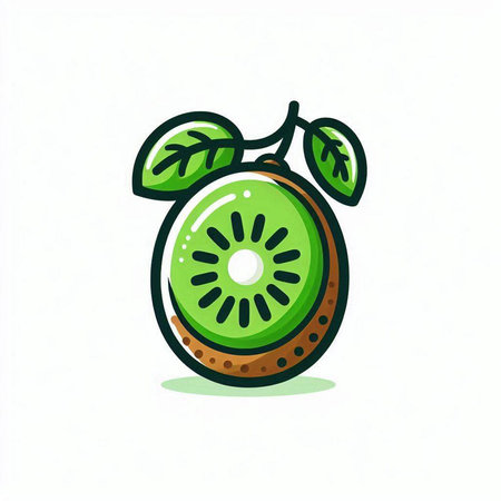 Kiwi fruit vector illustration. Hand drawn kiwi fruit.のイラスト素材
