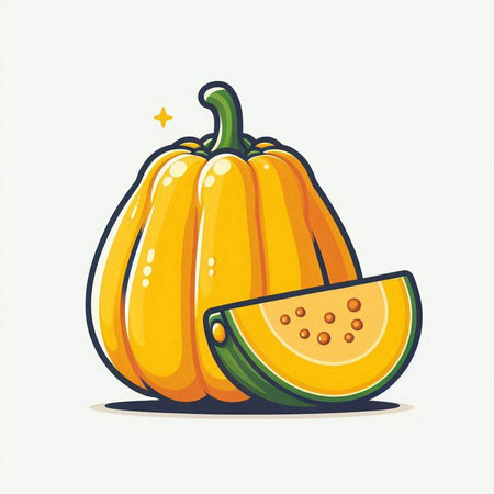 Pumpkin vector illustration. Hand drawn vector illustration of a pumpkin.のイラスト素材