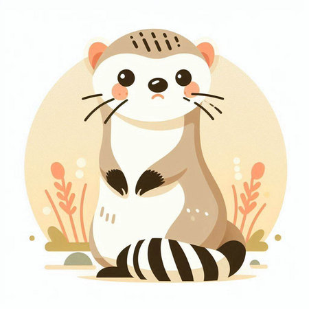 Cute otter vector illustration. Cute cartoon animal character.のイラスト素材