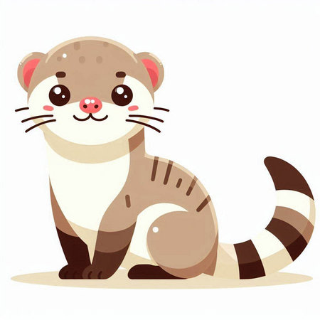 Cute otter isolated on a white background. Vector illustration.のイラスト素材