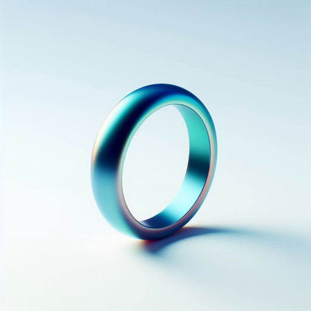 Blue ring on a white background. 3d rendering. Computer digital drawing.のイラスト素材