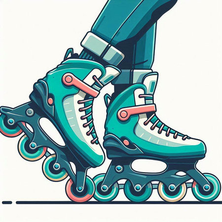 Roller skates. Vector illustration of a roller skates.のイラスト素材