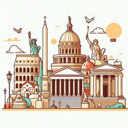 St.Petersburg, Russia. Famous landmarks. Vector illustration.のイラスト素材