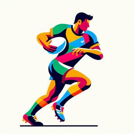 Running man with tablet. Vector illustration of a man in motion.のイラスト素材