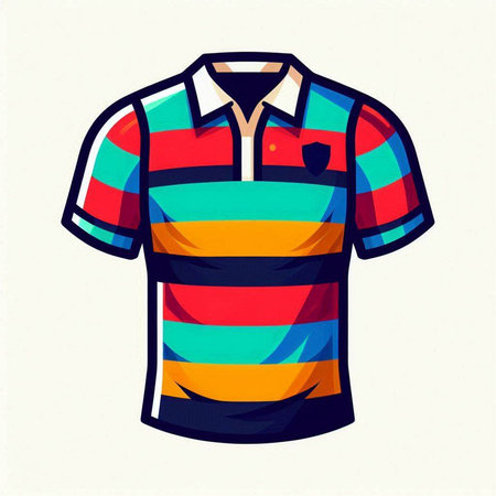 Colored polo shirt on a white background. Vector illustration.のイラスト素材