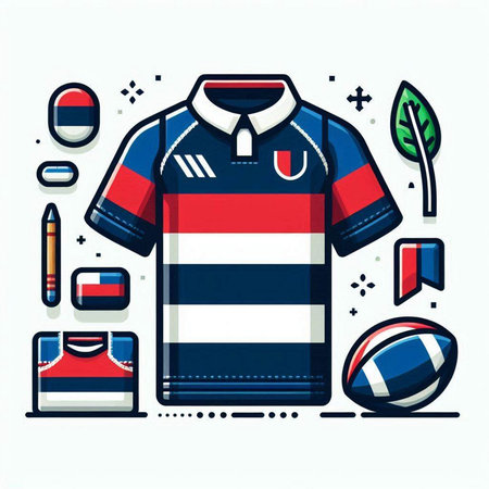 Colored t-shirt design with soccer elements. Vector illustration.のイラスト素材