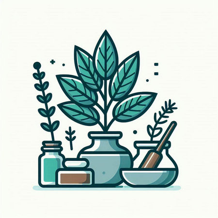 Spa and wellness flat line icon. Vector illustration of essential oils, aromatherapy, beauty products.のイラスト素材