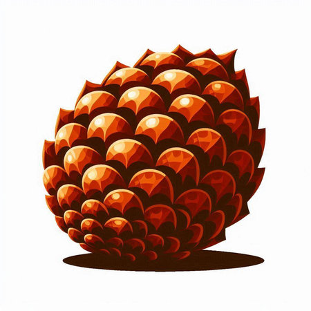 Pine cone on a white background. Vector illustration. Eps 10のイラスト素材