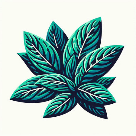 Tropical green leaves on a white background. Vector illustration.のイラスト素材