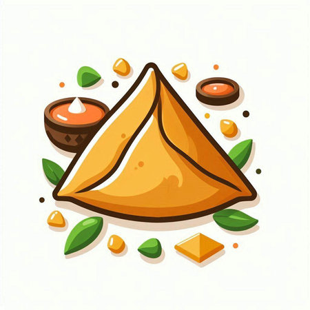 Illustration of dumplings on white background. Vector illustration.のイラスト素材