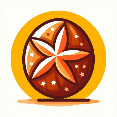 Illustration of Christmas star on a white background. Vector illustration.のイラスト素材