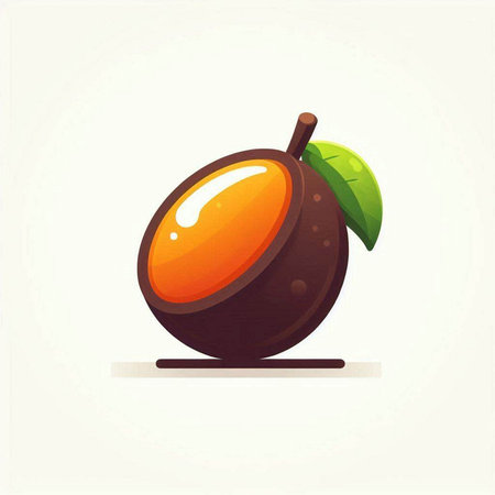 Mango fruit isolated on white background. Vector illustration in flat style.のイラスト素材