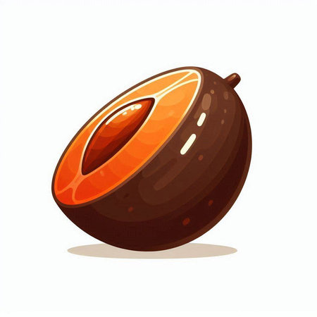Sapodilla fruit on a white background. Vector illustration.のイラスト素材