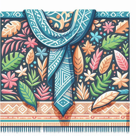 Greeting card with ethnic ornament. Hand-drawn illustration.のイラスト素材