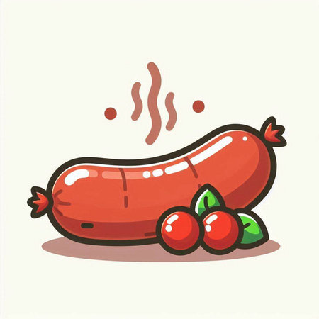 Sausage vector illustration. Sausage icon. Sausage iconのイラスト素材