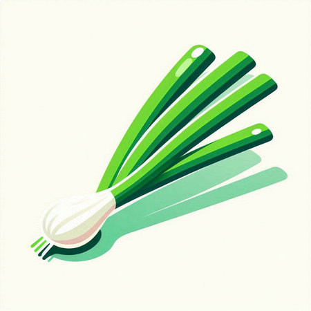 Green onion on a white background. Vector illustration of a vegetable.のイラスト素材