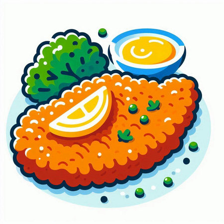 Illustration of a fish cake on a white background. Vector illustration.のイラスト素材