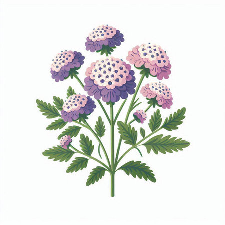 Chrysanthemum flowers on white background. Vector illustration.のイラスト素材