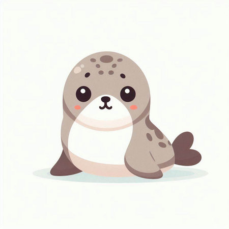 Cute seal. Vector illustration in cartoon style. Cute baby seal.のイラスト素材