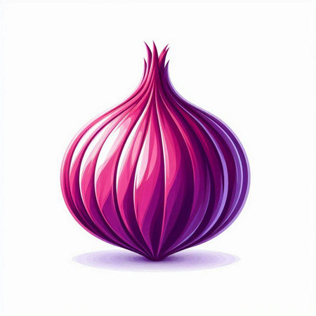 Illustration of a purple onion on a white background. Vector illustrationのイラスト素材