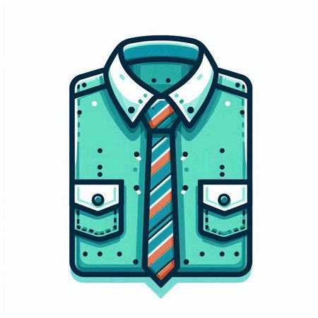 Fashionable men's shirt with a tie. Vector illustration.のイラスト素材