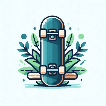 Skateboard vector icon. Modern flat style illustration of skateboard.のイラスト素材