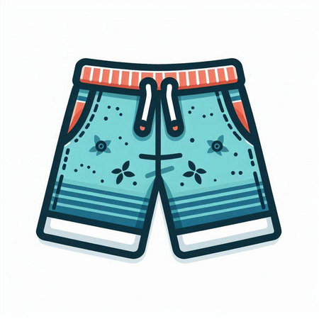 Swimming trunks isolated on the white background. Vector illustration.のイラスト素材