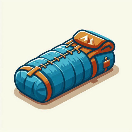 Hiking backpack. Vector illustration. Isolated on white background.のイラスト素材