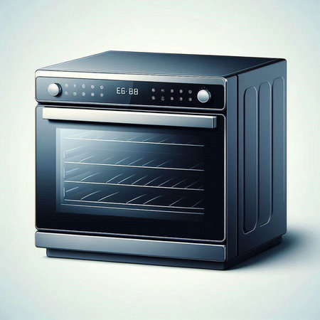 Digital illustration of an oven in white background. 3D rendering.のイラスト素材