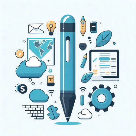 Modern flat design vector illustration concept of online education and e-learning.のイラスト素材