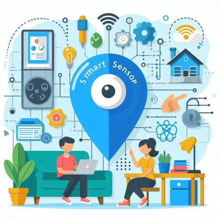 Internet of things concept. Flat design modern vector illustration concept of internet of things.のイラスト素材