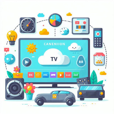 Cloud computing technology concept. Vector illustration in flat design style. Internet of things.のイラスト素材