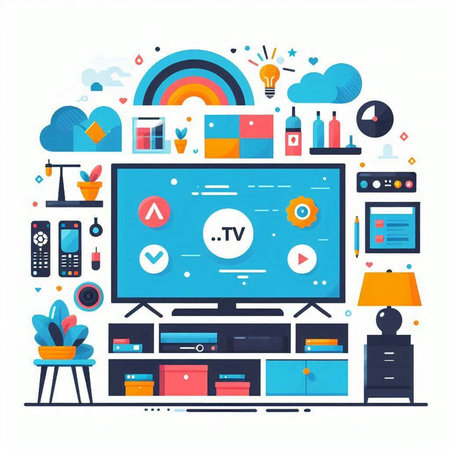 Flat design modern vector illustration concept of online education, webinar, webinar, course, training, video conference, webinar, seminar, webinar, e-learning.のイラスト素材